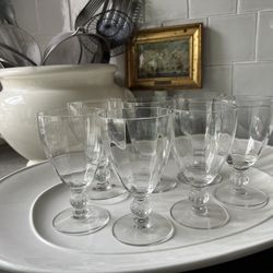 Vintage French Style Wine Glasses Set Of 7