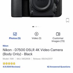 Nikon D7500 With Extra Lens