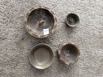 Set of 4 Antique Chinese Song Dynasty Celadon Ceramic Objects
