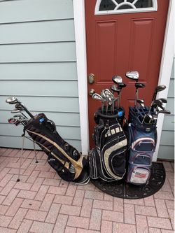 (3) mens complete right handed golf club sets with golf bags $125 each