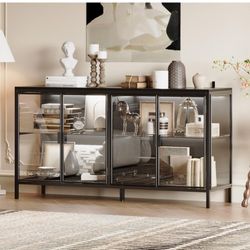 New in box Lovinouse Side Board, Kitchen Buffet, Modern Black Sideboard Buffet Cab inet,