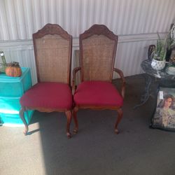 2 RED CHAIRS 