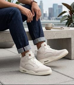 Air Jordan High-Top Sneakers Cream White