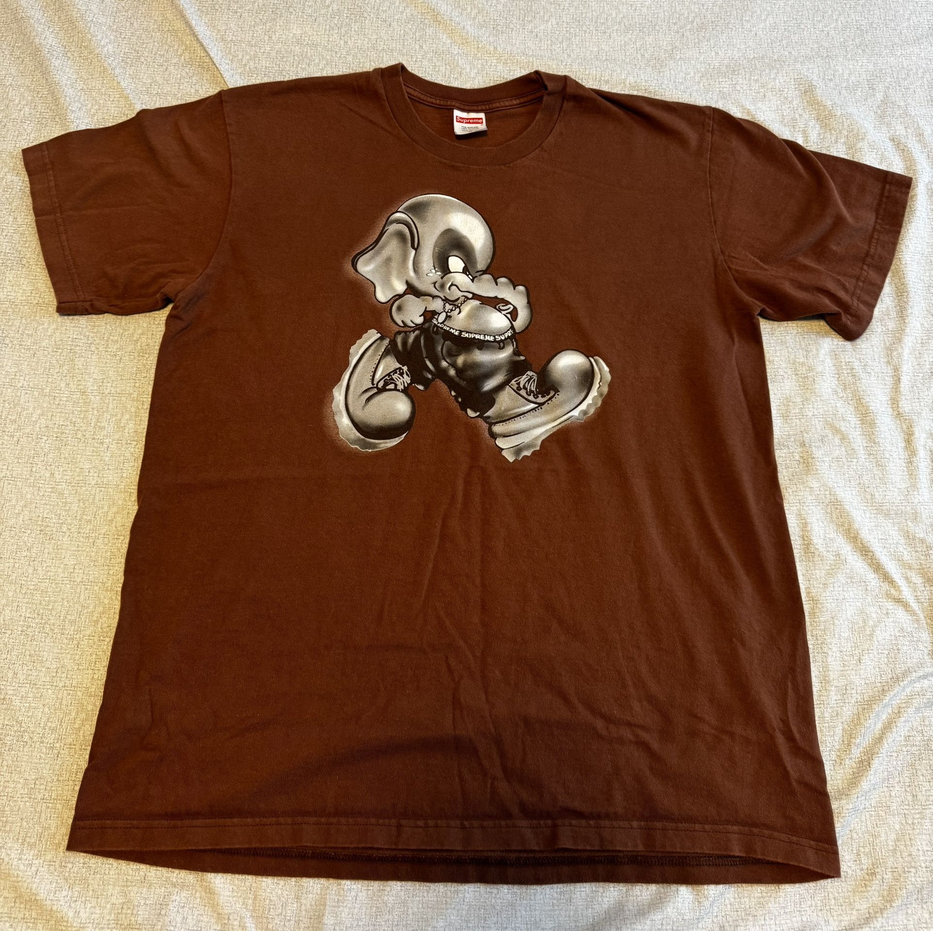 Supreme Size Medium Elephant T Shirt Brown Men Used