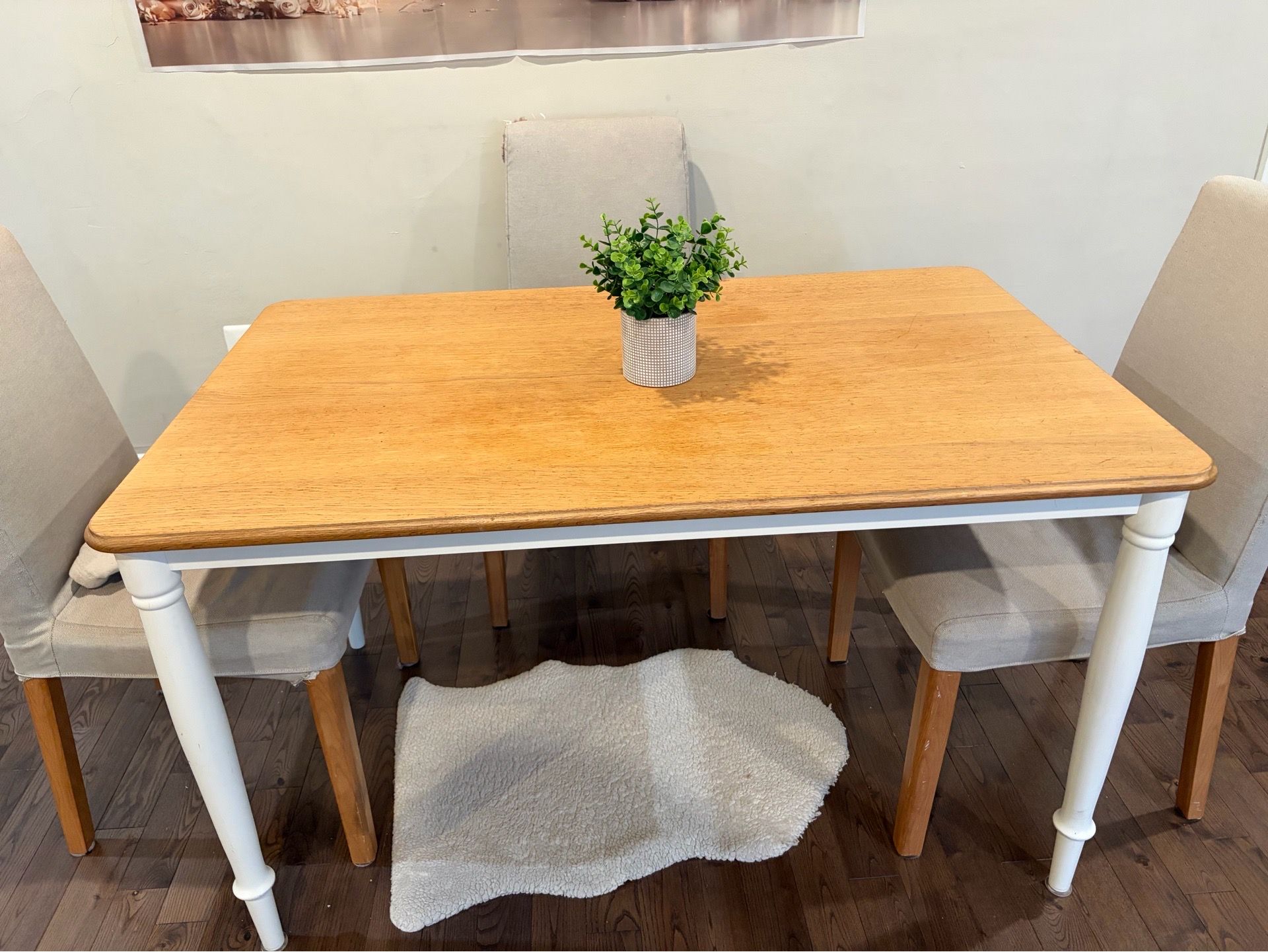 Ikea oak look kitchen table and 4 chairs