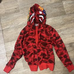 Red bape jacket broke zipper