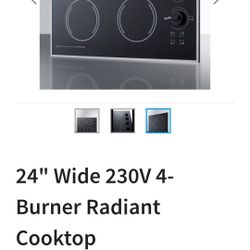 Summit twenty four inch four element glass , top stove for campers or small kitchen area