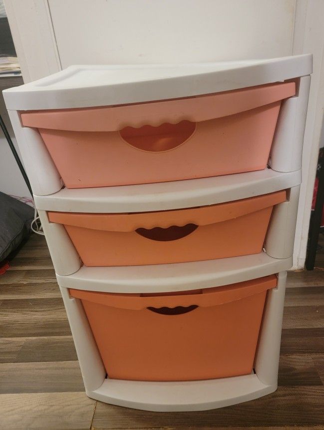 Sterilite Hard Plastic 3 Storage Drawers