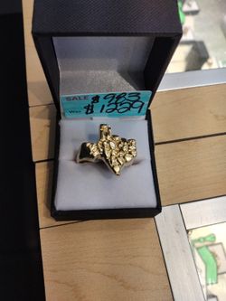 Texas Nugget Ring 14k Yellow Gold 