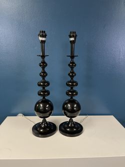 Black Table Lamps Pair Brand New In Box