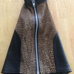 Leather and suede halter top