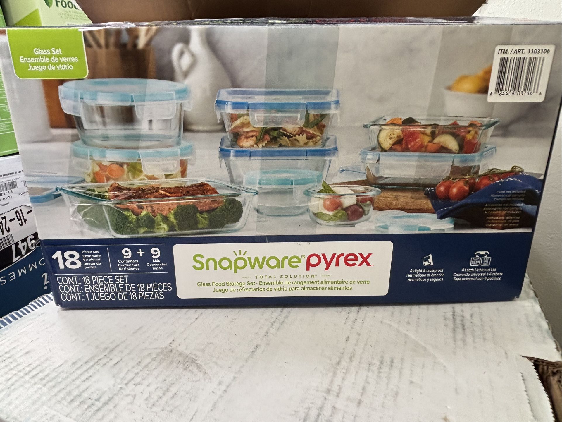 Snapware Pyrex 18-piece Glass Food Storage Set