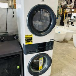 Electrolux SmartBoost Premix Gas Stacked Laundry Center with 4.5-cu ft Front load Washer and 8-cu ft Dryer ( White ) $999 