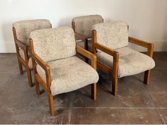 Vintage 1970s oak chairs