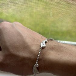 Solid Sterling Silver Paisley Bracelet 