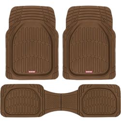 All-Weather Floor Mats For Cars, Trucks, SUVs (Brown)