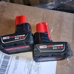 Firm Price 🛑 Milwaukee M12 4.0 & 3.0 Batteries. Used Good. Precio Firme🛑 