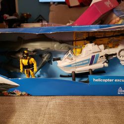 Animal Planet Helicopter Excursion Set Shark Rescue Squad Helicopter Diver Shark