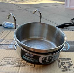 Small Stainless Steel Hanging Pet Bowl