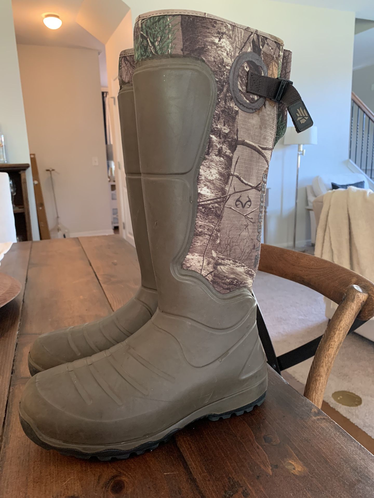 Cabela’s LaCrosse AeroHead Xtra 7mm TrueTimber Neoprene hunting Boots Men size 8