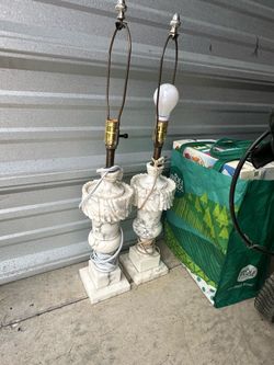 Pair of Marble Table Lamps