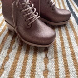 Mini Melissa Girls Stellar Glitter Pink Boots 12