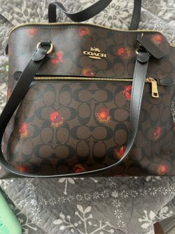 Coach Signature floral-print zip-top tote/carryall