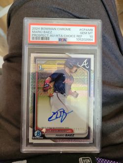 RARE Mario Baez 2024 Bowman Chrome Autograph/150 Mojo Refractor Atlanta Braves Hottest Prospect 