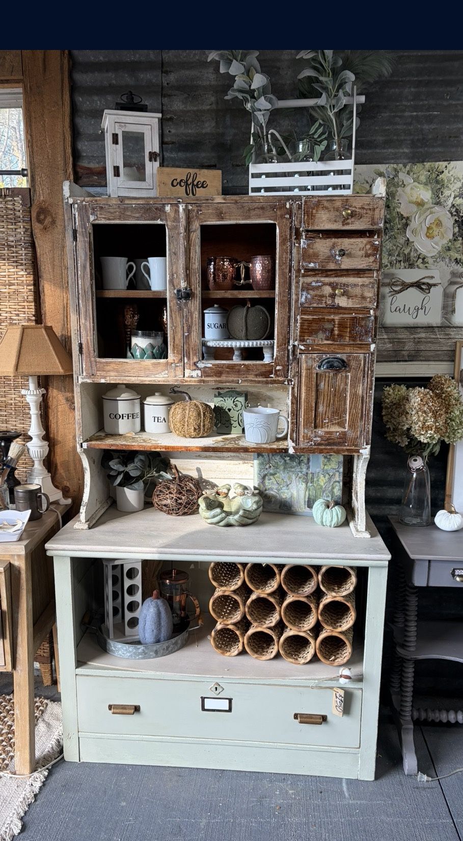 Unique Antique Cabinet Coffee Bar