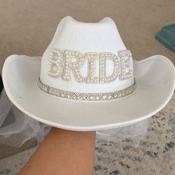 Cowboy bride hat 