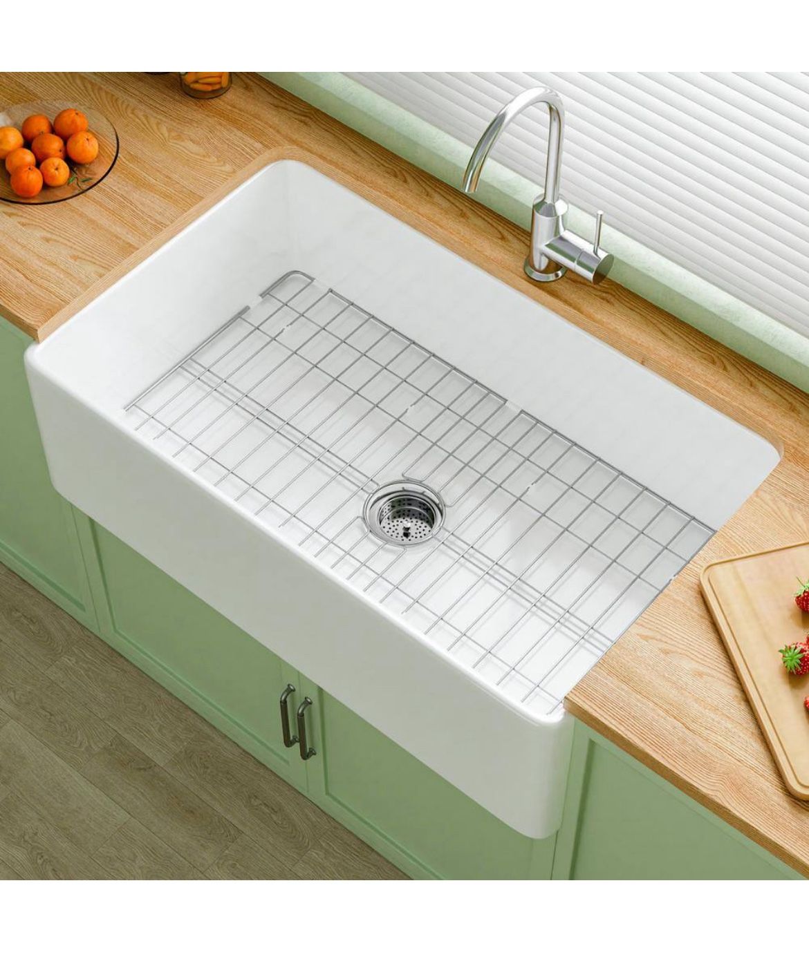 White Fireclay 33 in. Single Bowl Farmhouse Apron Kitchen Sink Brand NEW