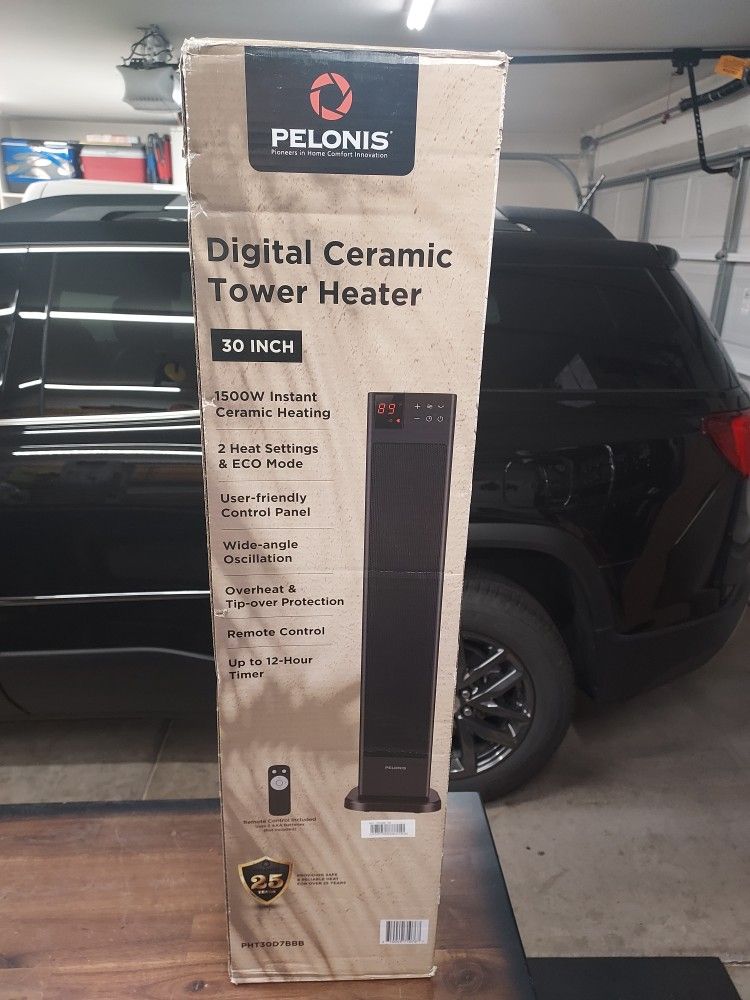 Digital Ceramic Tower Heater 30"H