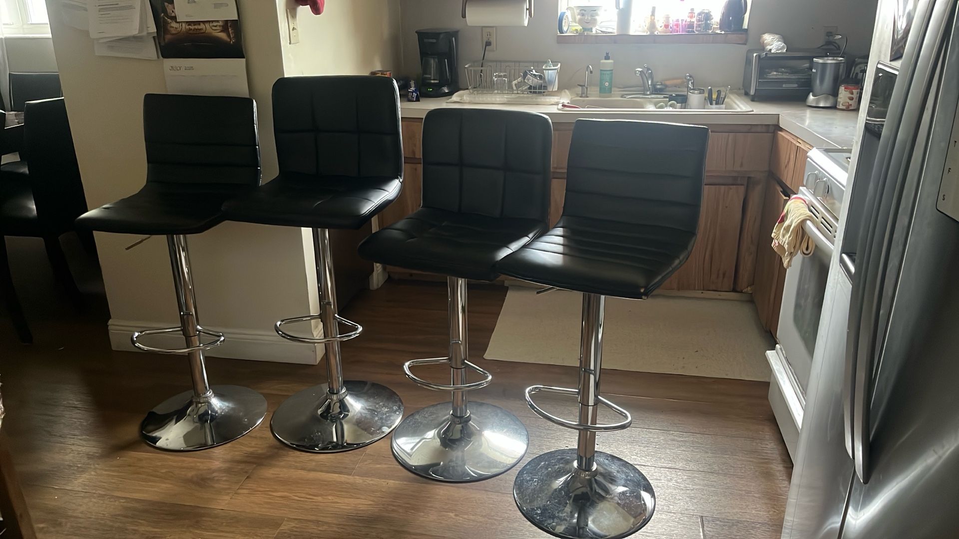 Black Leather Barstools