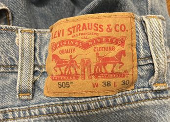 Levi's 505 Men's Cotton Jeans - Light Stonewash 38X30