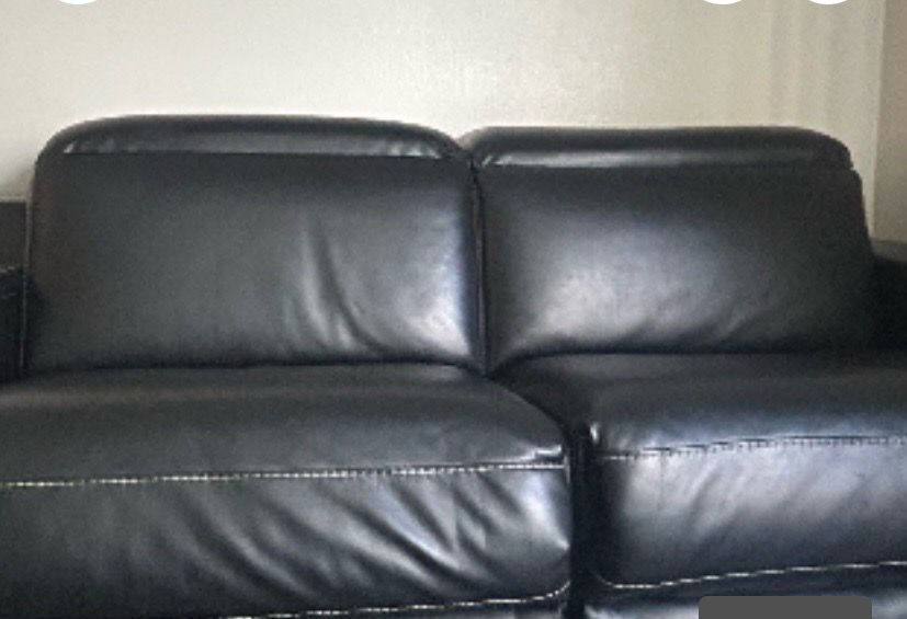 Black leather couches