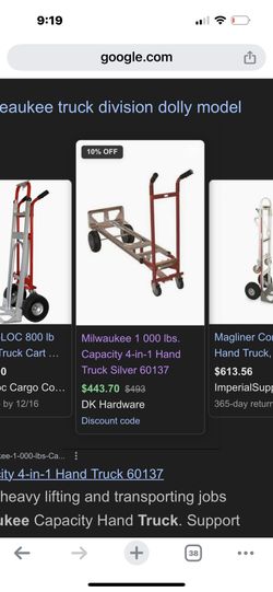 Milwaukee dolly 1000 lbs. Capacity 4-in-1 Hand Tool 