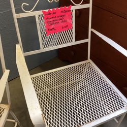 Vintage White Wrought Iron Chair - Two Available $75 EACH