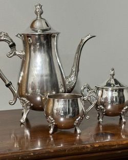 Three piece silver coffee or tea server only $29
