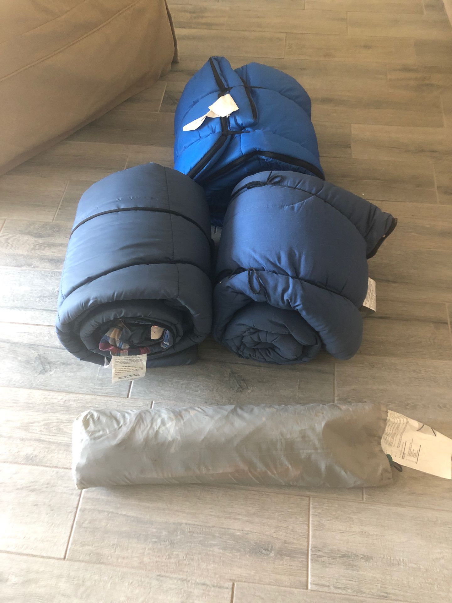 Tent and sleeping bags
