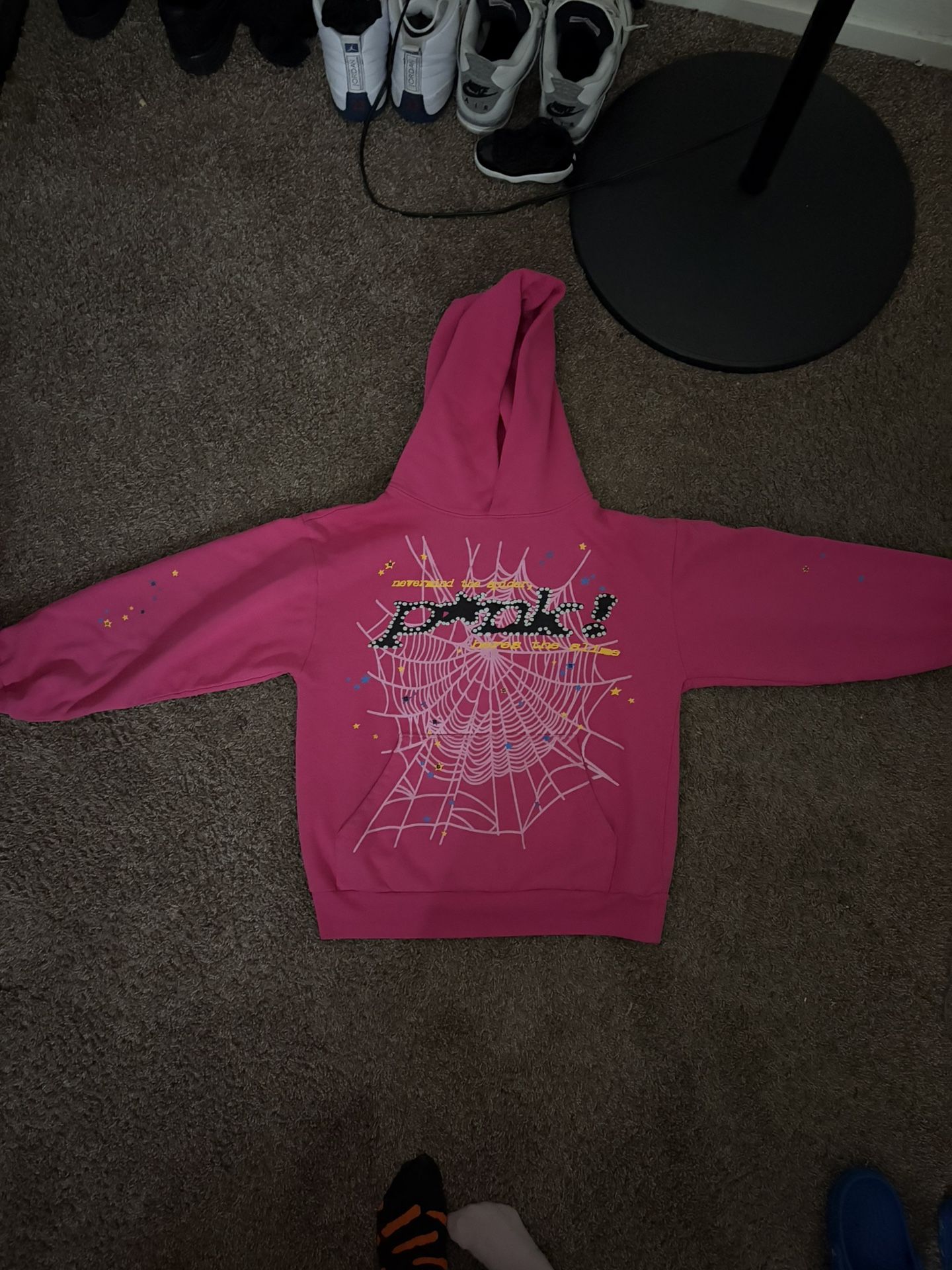 pink sp5der hoodie