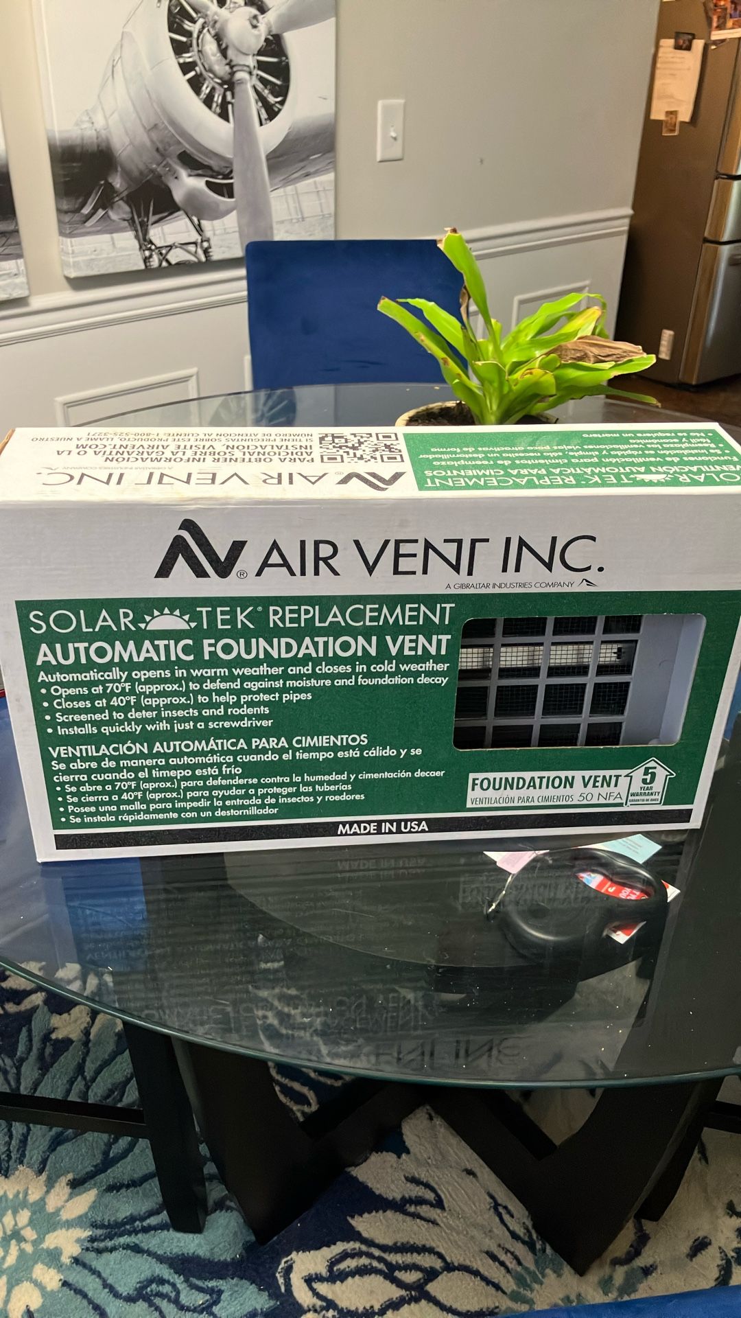 14x3/4 - 7x.5 Automatic Foundation Vent ,(GREY)