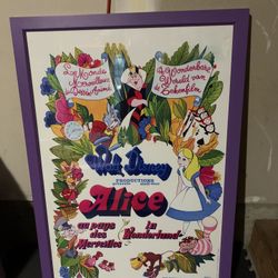 Alice in Wonderland Walt Disney 1951 Movie Art Poster - Framed Wall Art
