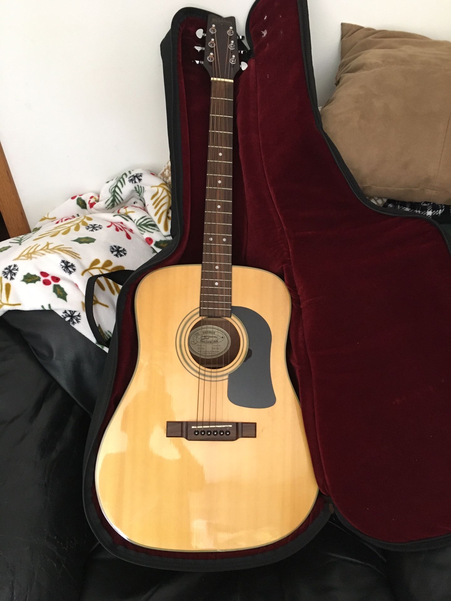 Vintage Washburn D 12S Acoustic Guitar And Case