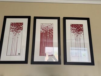 Set of 3 Framed Botanical Wall Art Prints – Black Frames