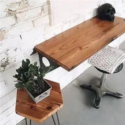 Rustic Wood Wall Mounted Floating Desk Table