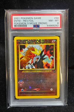2001 Pokemon The Movie 3 Promo Entei Reverse Holo #34 PSA 8 NM-MT