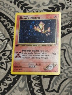 Blaine's Moltres Pokémon Card - Yellow Border 1st Edition