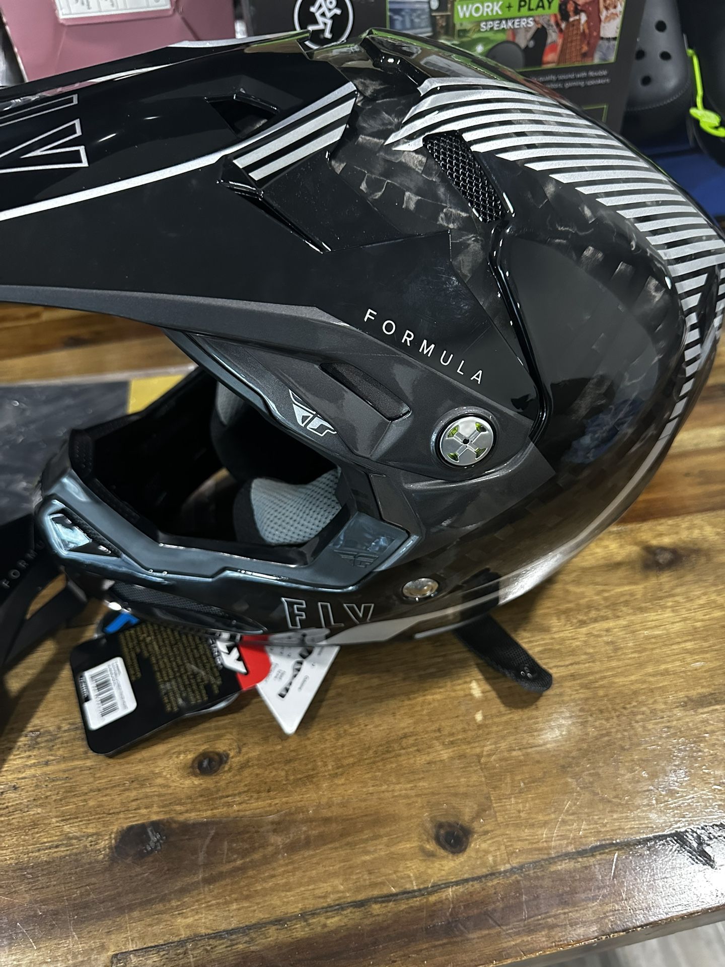 Fly Racing Formula Tracer Carbon Fiber Offroad Helmet - Silver / Black - 73-4444 