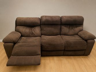 Brown Microfiber 3-Seat Recliner Sofa