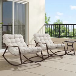 Outdoor Rocking Lounge Chairs (2) NEW